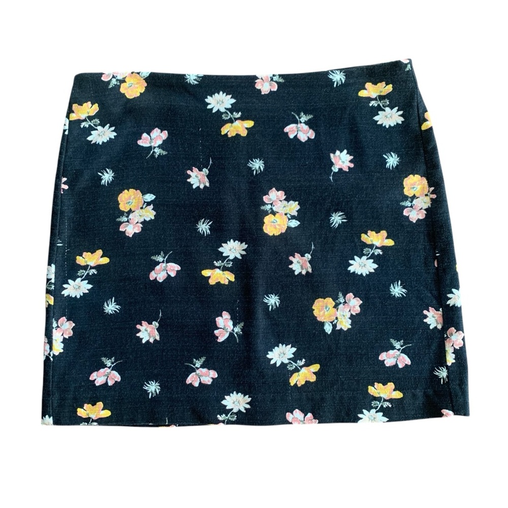 Loft Outlet Black Floral Mini Skirt Women’s 14 – Pink Orange White Print